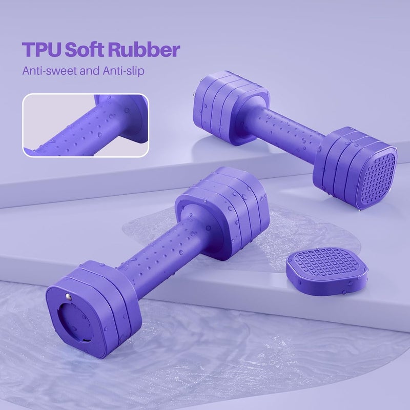 Zempox Adjustable Dumbbell Set of 2, 4 in 1 Free Weights Dumbbells Set for Women, Hand Weights for Women at Home, Each 2lb 3lb 4lb 5lb with TPU Soft Rubber Handle for Home Gym Exercise Training - Image 5